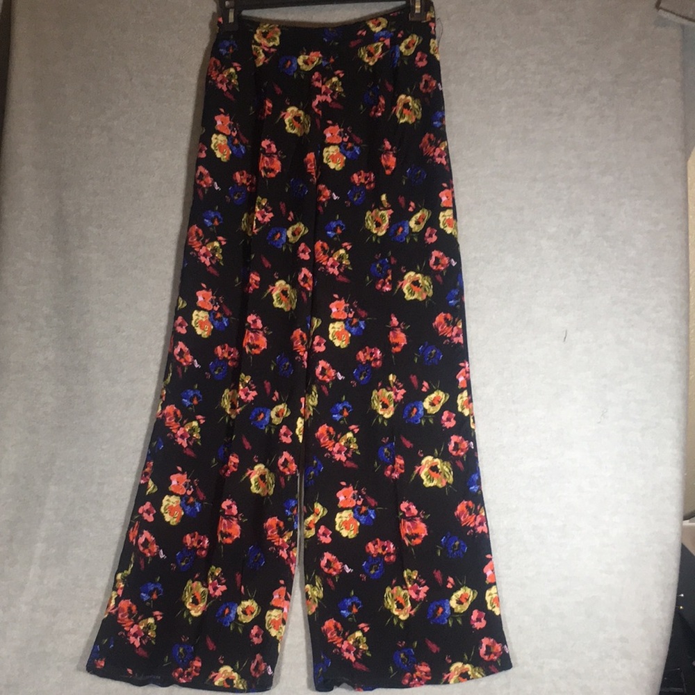 ATMOSPHERE Comfy Stylish Floral Print Palazzo Pants with Elastic Insert Back